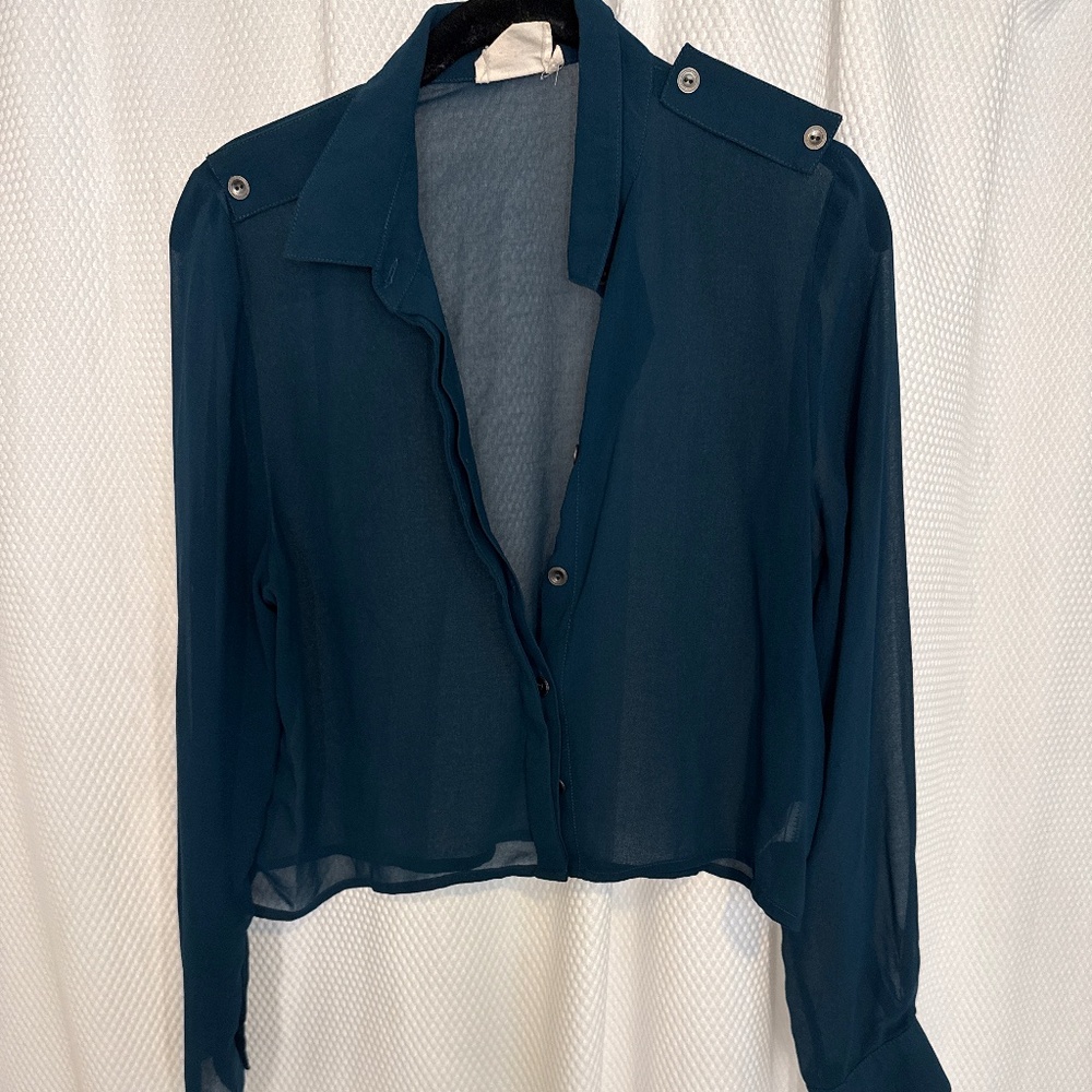 Sheer green long sleeve